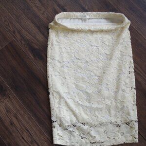 Lace Ladies Midi Skirt Cream Colour